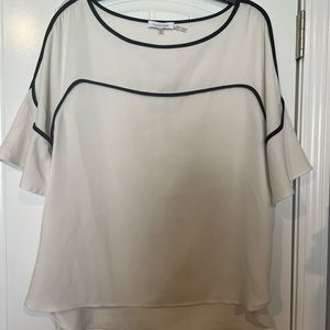 Calvin Klein white and black 1/4 sleeve dress top size Lg